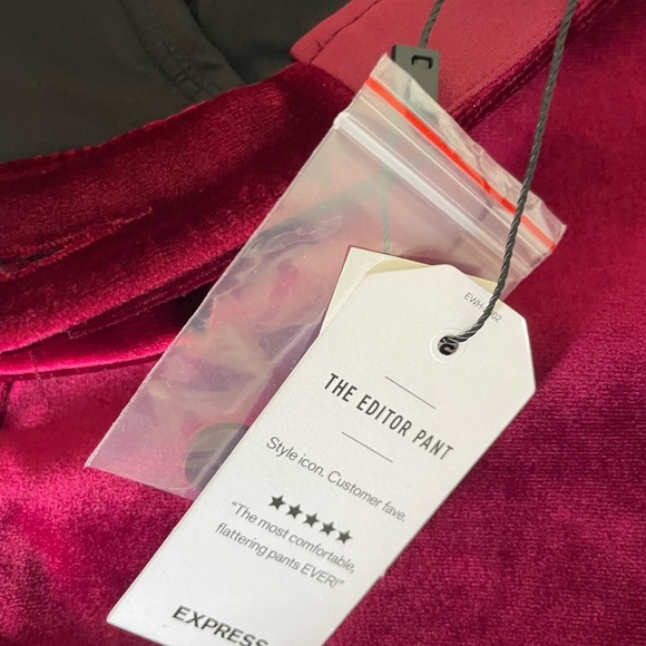 Express Burgandy The Editor Velvet Pants - Picture 6 of 12